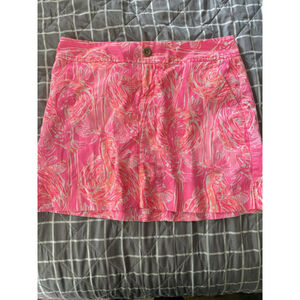 Lilly Pulitzer Pink Flamingo Print Skirt Size 4 Mini Skort Tropical